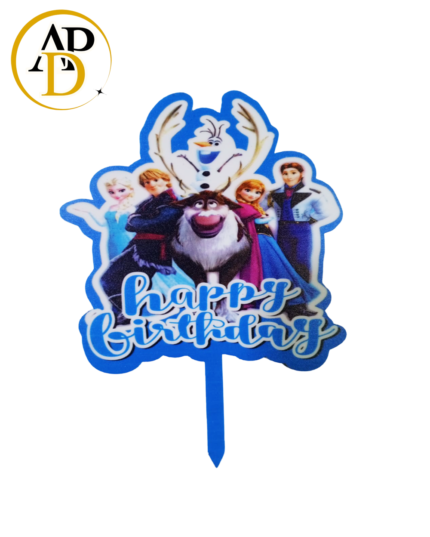 Frozen Theme Cardboard Cake Topper for Birthday Party Celebration and Decoration